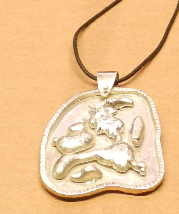 Sterling Pendant with Water Cast Rabbit - Image 2