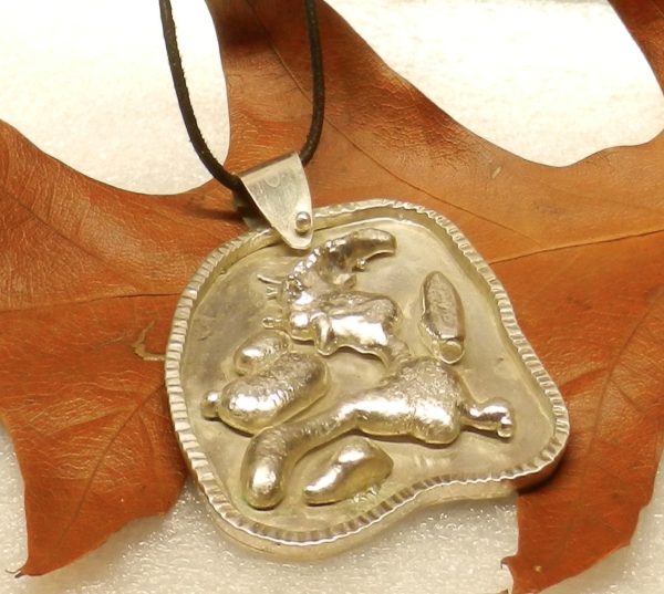 Sterling Pendant with Water Cast Rabbit - Image 3