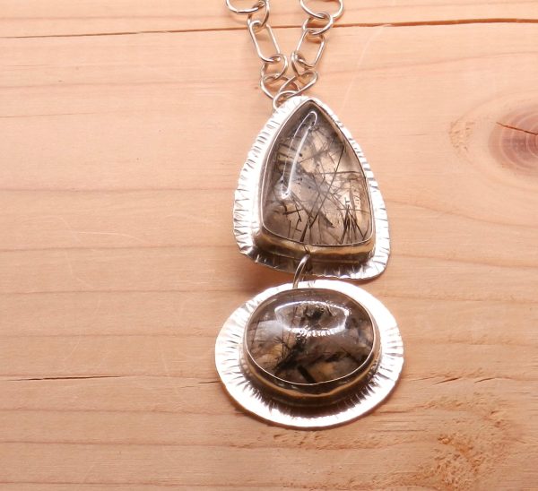 Tourmalinated Quartz Two Stone Pendant - Image 4