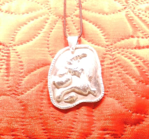 Sterling Pendant with Water Cast Rabbit - Image 5