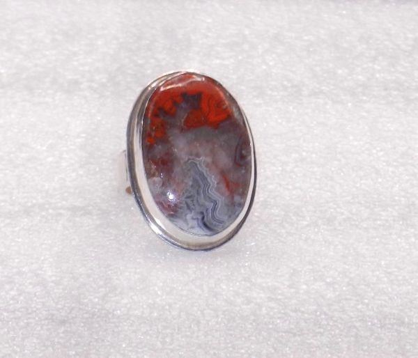 Red Lace Agate Ring