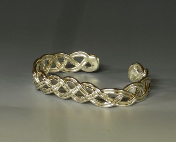 Six Strand Braided Sterling Silver Cuff - Image 2