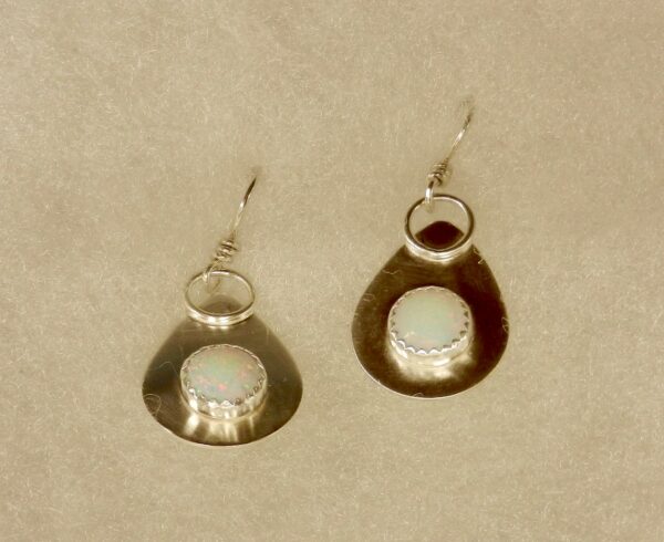 Sterling Opal Cabochons on Sterling Silver Earrings - Image 2