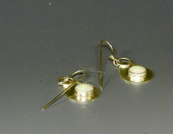 Sterling Opal Cabochons on Sterling Silver Earrings